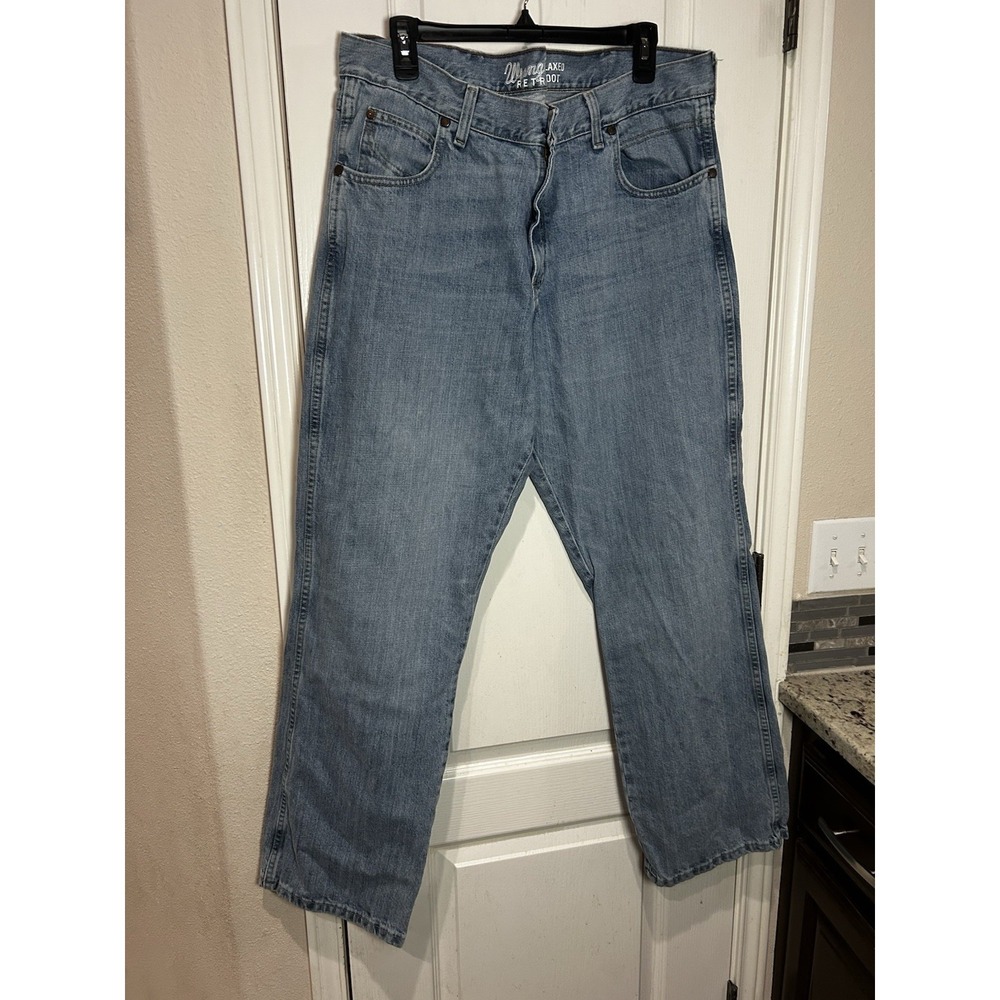 wrangler retro boot cut jeans Denim Light Wash 38x32 Cowboy Western